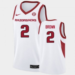Men Amere Brown White University of Arkansas #2 Player Jersey 310396-119