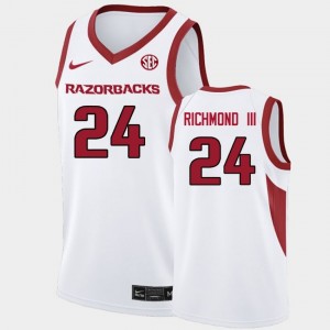 Men Billy Richmond III White Arkansas #24 Embroidery Jersey 424646-230