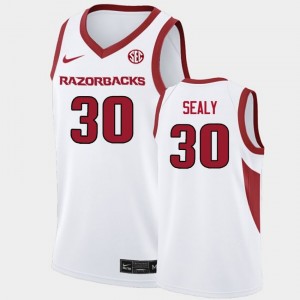 Men Isaiah Sealy White Arkansas #30 University Jersey 737578-697
