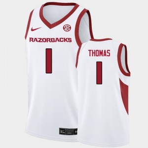 Men Meleek Thomas White Hogs #1 University Jersey 188039-281
