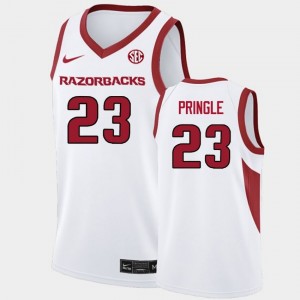 Men Nick Pringle White University of Arkansas #23 Stitched Jerseys 379114-655