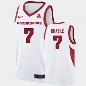 Men Trevon Brazile White Arkansas #7 Official Jersey 208006-251