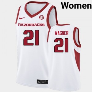Women D.J. Wagner White Arkansas #21 2025 Jersey 741618-536