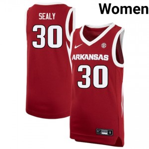 Women Isaiah Sealy Cardinal Arkansas Razorbacks #30 Player Jerseys 834398-327