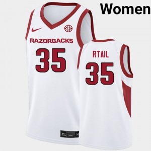 Women Karim Rtail White Arkansas #35 Game Jersey 698200-476