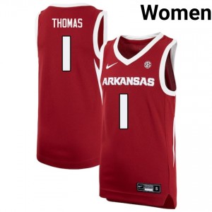 Women Meleek Thomas Cardinal Hogs #1 NCAA Jersey 364073-996