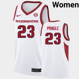Women Nick Pringle White University of Arkansas #23 Game Jersey 614119-443