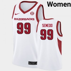 Women Paulo Semedo White Arkansas #99 Embroidery Jersey 261879-942