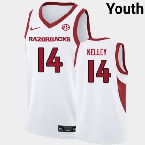 Youth Ayden Kelley White Hogs #14 Official Jerseys 413749-647