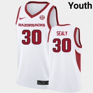 Youth Isaiah Sealy White Arkansas Razorbacks #30 University Jerseys 519209-956