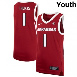 Youth Meleek Thomas Cardinal Arkansas Razorbacks #1 Replica Jersey 896082-335