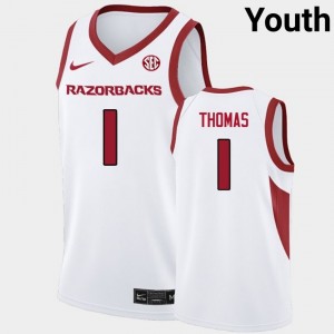Youth Meleek Thomas White Hogs #1 University Jerseys 381277-438